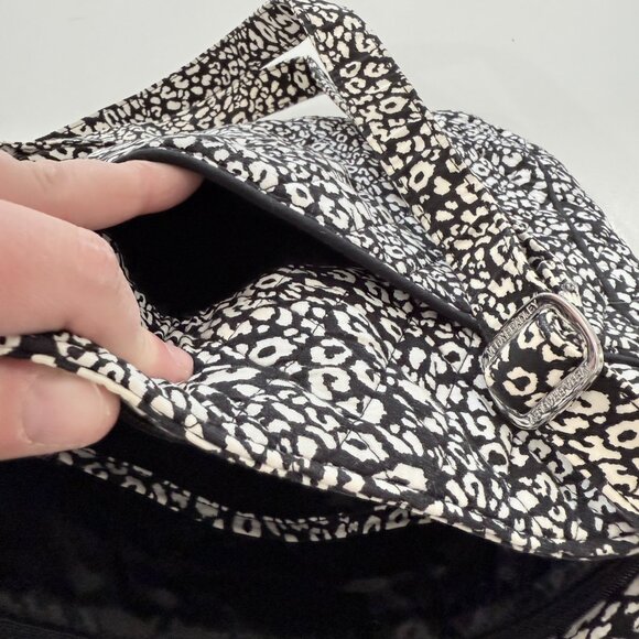 Vera Bradley Black and White Camocat Pattern Crossbody Purse Retired - Picture 7 of 9